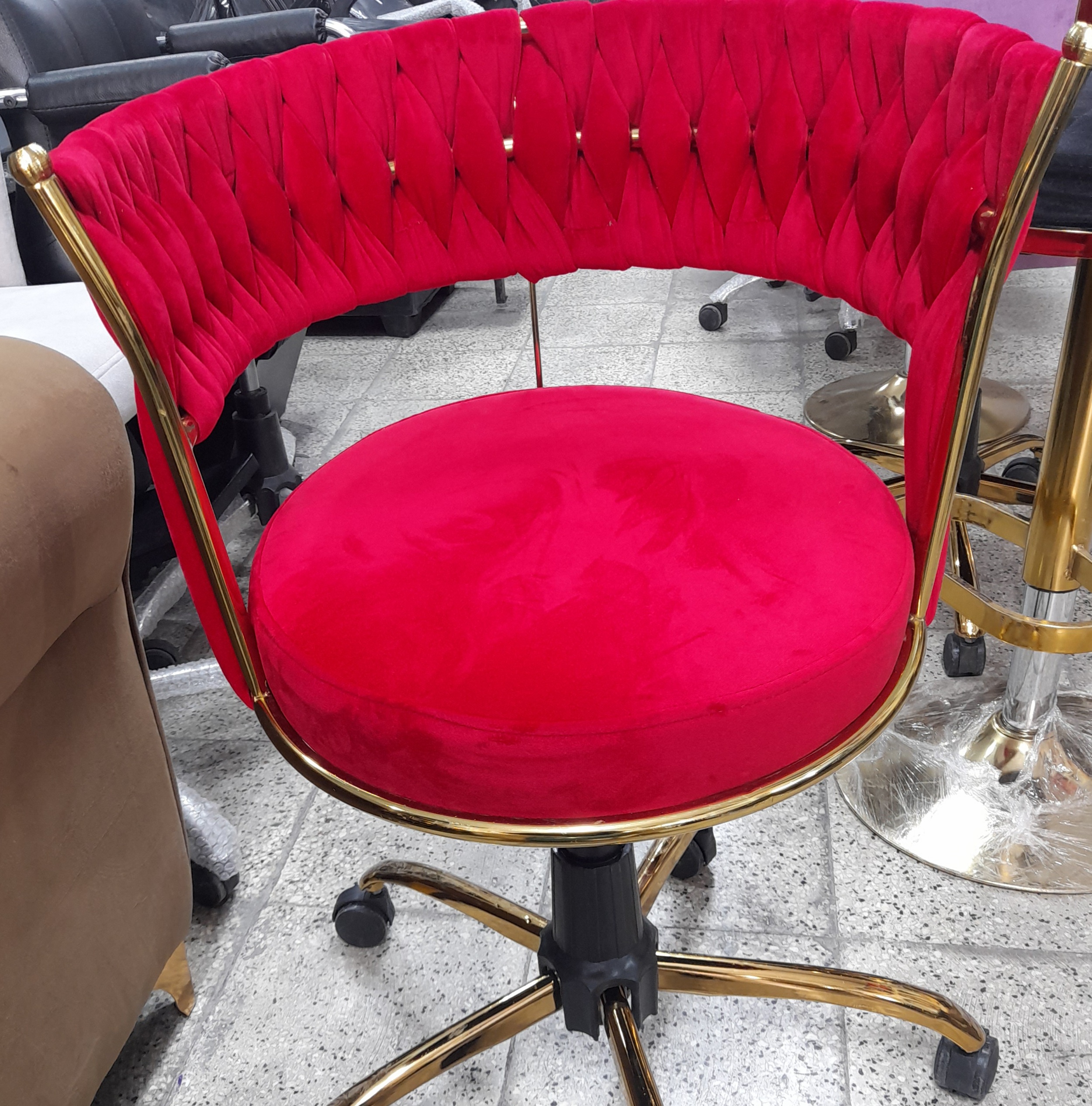 صندلی آرایشگاهی جک دار بافتی  پارچه خارجی دیاموند رنگ بندی مختلف ارسال به سراسر ایران