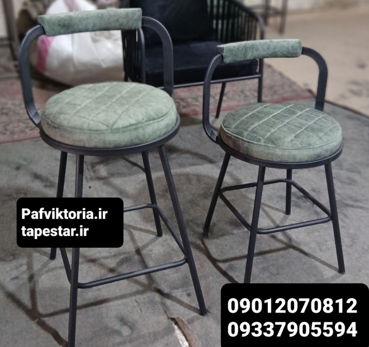 صندلی کافه کافی شاپ پایه ثابت کوتاه زیمر پارچه دیاموند ارسال به سراسر ایران امکان خرید حضوری